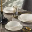 Güral Porselen Atina 18 Parça 6 Kişilik Bone Yemek Takımı Gold resmi