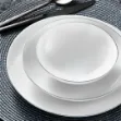 Güral Porselen Atina 18 Parça 6 Kişilik Bone Yemek Takımı Gümüş resmi